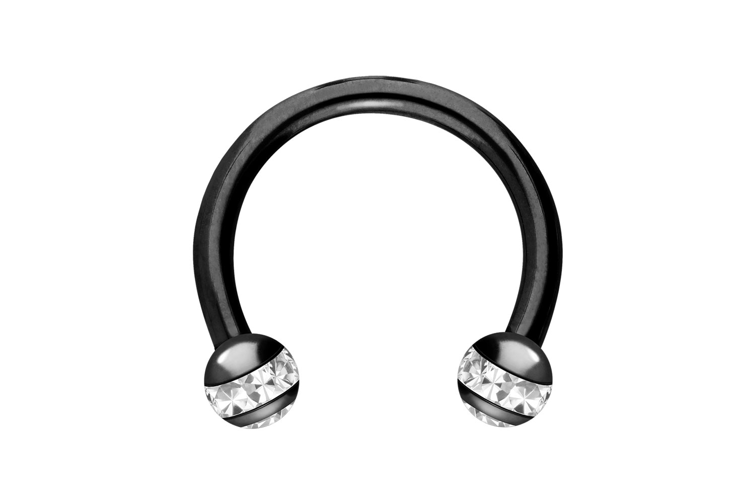 Chirurgenstahl Hufeisenring Piercing EPOXY-RING-KUGELN + KRISTALLE